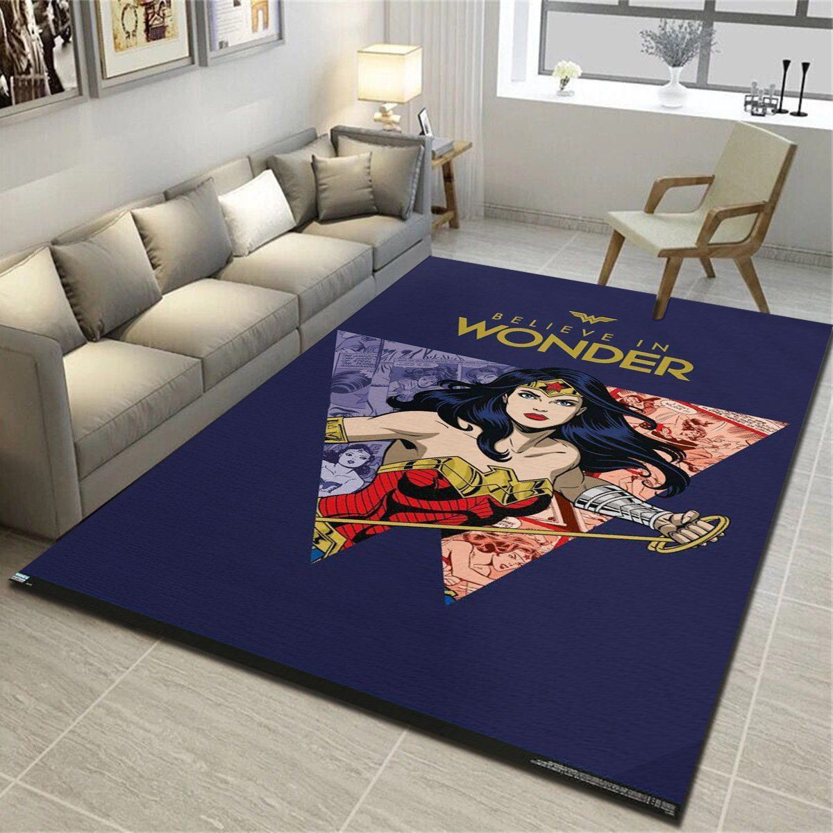 Wonder Woman Believe In Wonder Area Rugs, Living Room Carpet