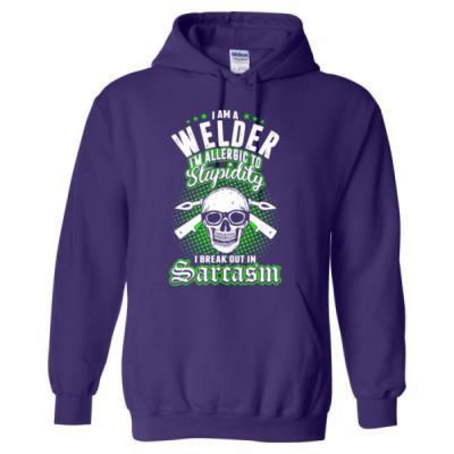 AGR I Am A Welder Im Allergic To Stupidity – Heavy Blend™ Hooded Sweatshirt