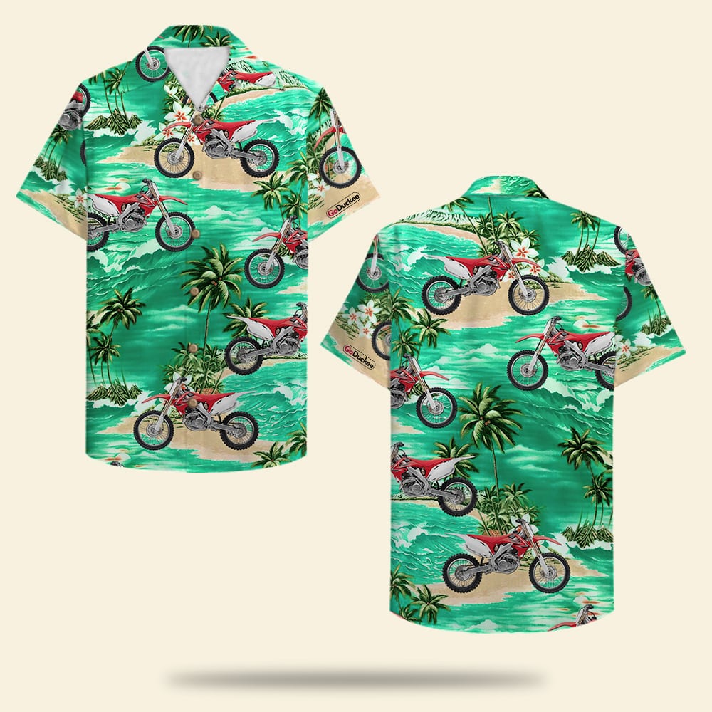 Custom Photo Motocross Hawaii Shirt Coconut Tree Pattern 03 Ha86444