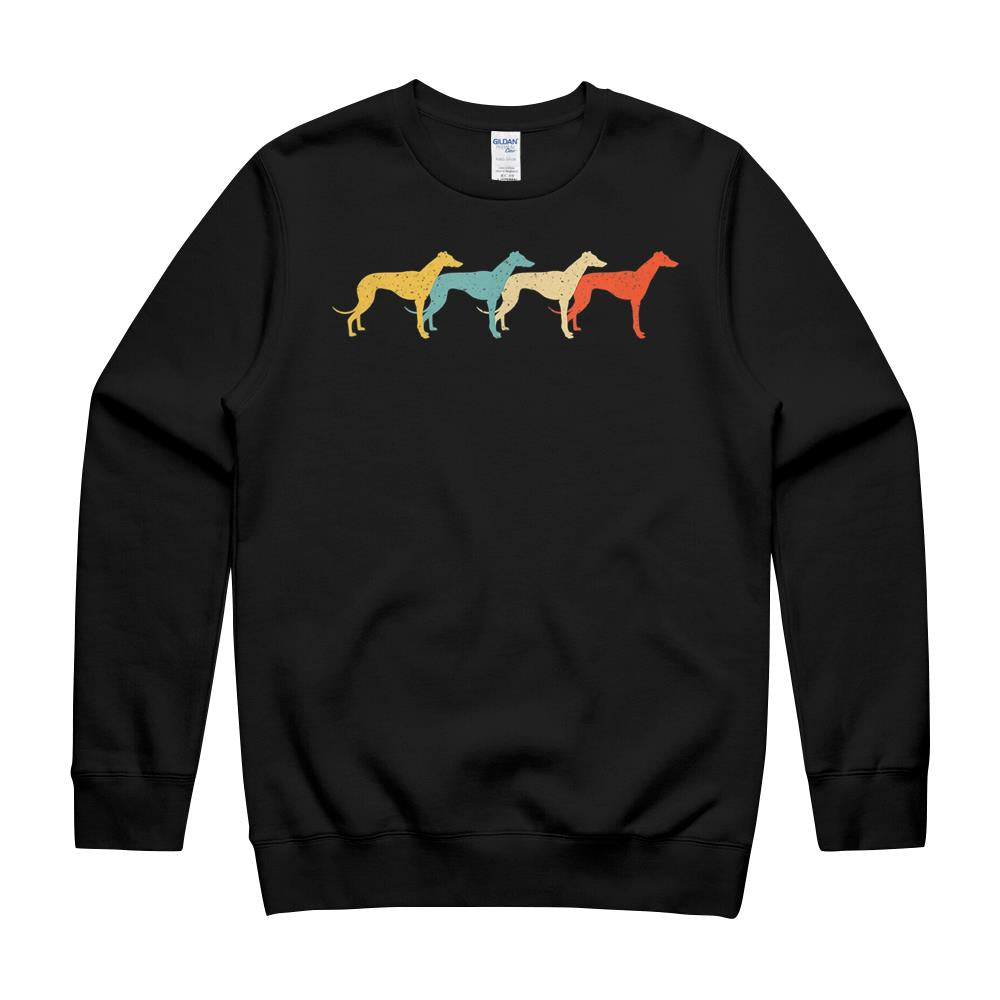 Greyhound Vintage Retro Dog Pet Racer Lover 60S 70S Gift T-Shirt Crewneck Sweatshirt