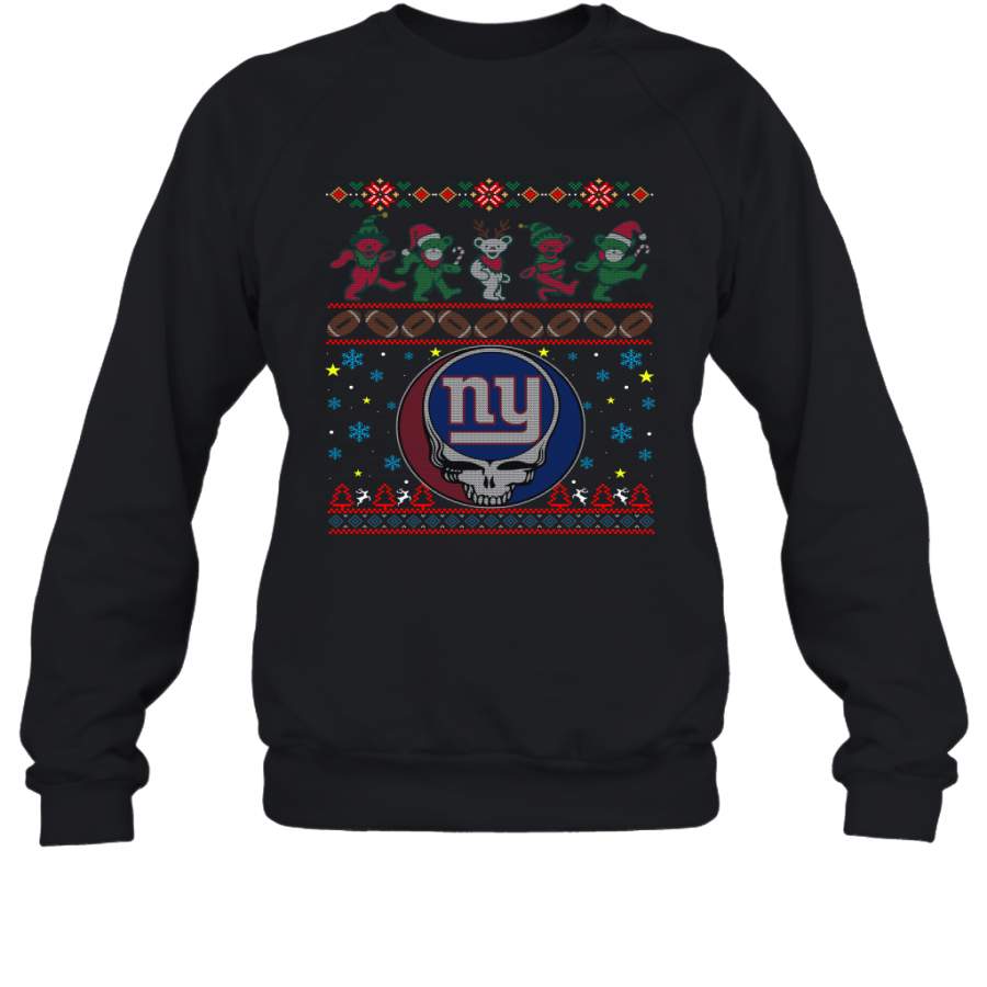 New York Giants Christmas Grateful Dead Jingle Bears Football Ugly Sweatshirt Adult Unisex Crewneck Sweatshirt