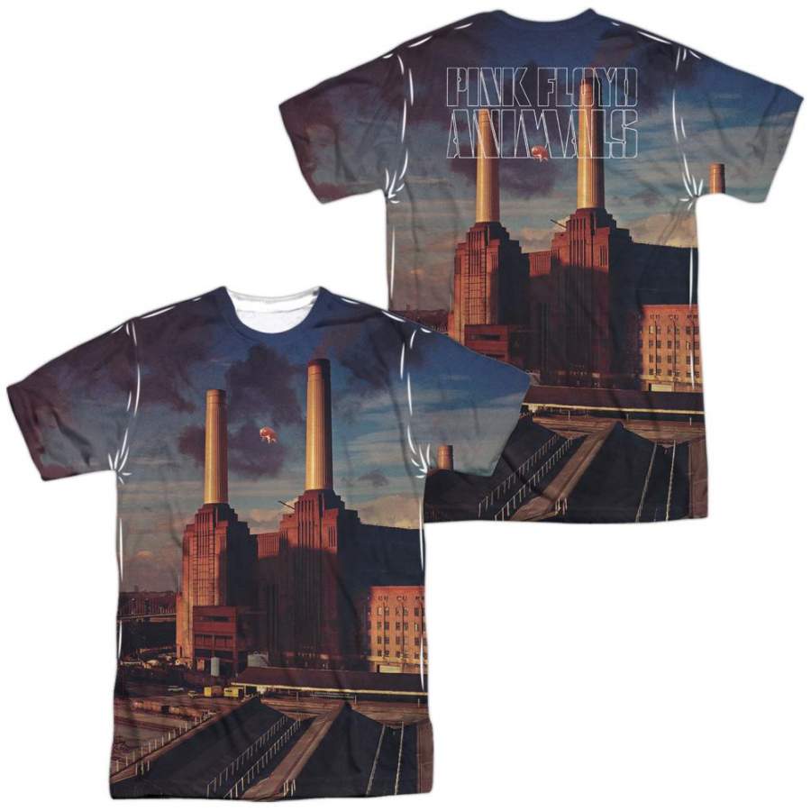 Pink Floyd Special Order Animals (Front/Back Print) Men’s Regular Fit 100% Polyester Short-Sleeve T-Shirt