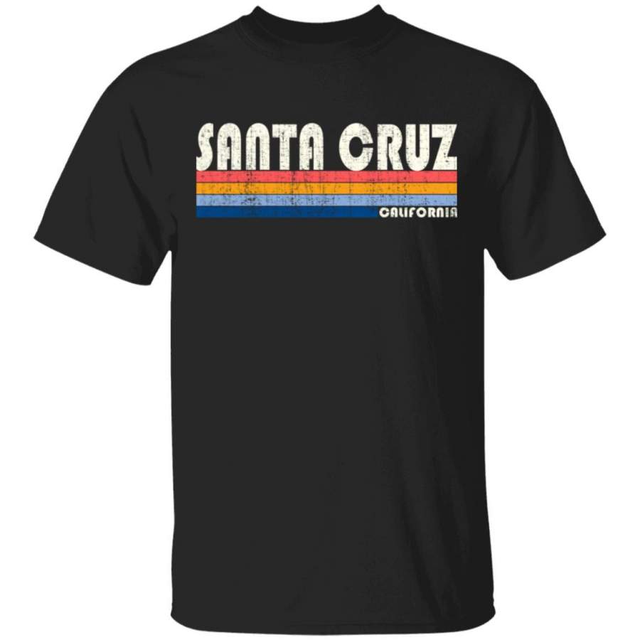 Vintage 70s 80s Style Santa Cruz CA Pullover T-Shirt Xmas Gifts Tee Funny Family Matching T Shirt Pajama Tshirt Present Shirts