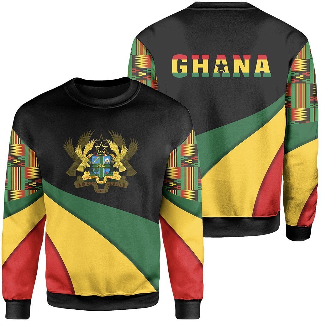 African Sweatshirt – Ghana Flag Kente Sweatshirt – Bend Style