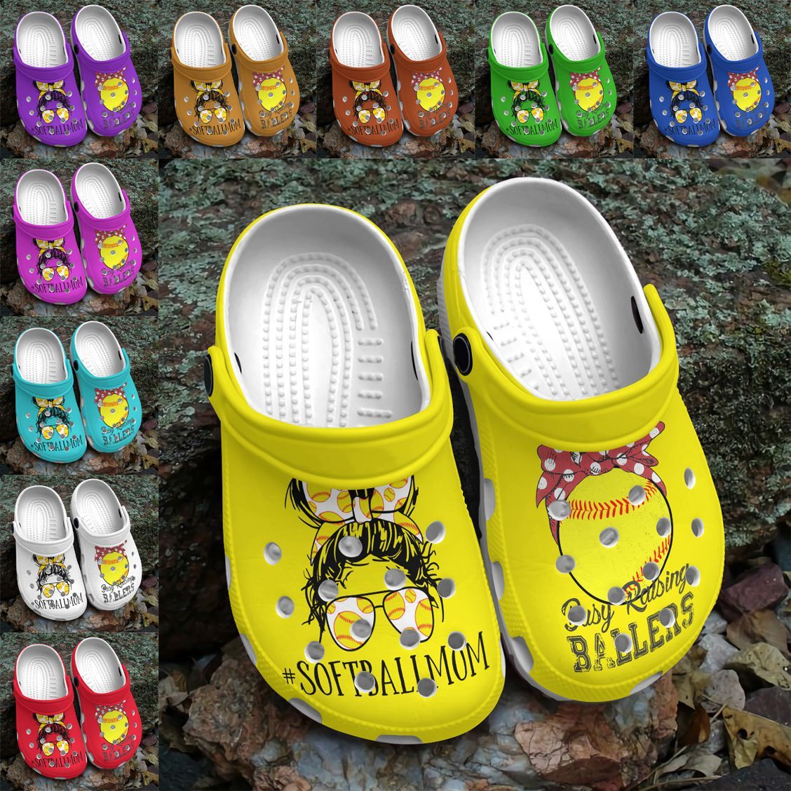 Softball Personalize Clog, Custom Name, Text, Fashion Style For Women, Men, Kid, Print 3D Softball Mom