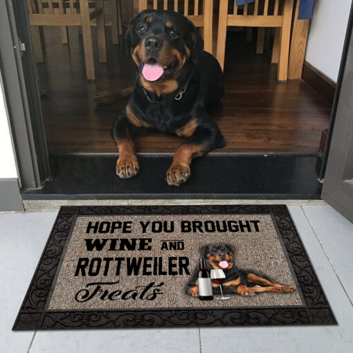 Rottweiler And Wine  M291 Doormat All Over Printed