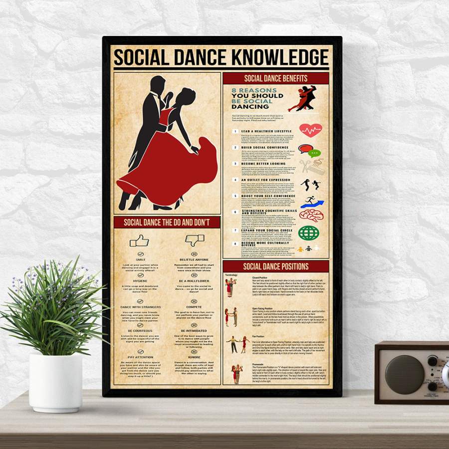 Wozoro Unframed Poster Social Dance Knowledge Size 11×17, 16×24, 24×36 inch