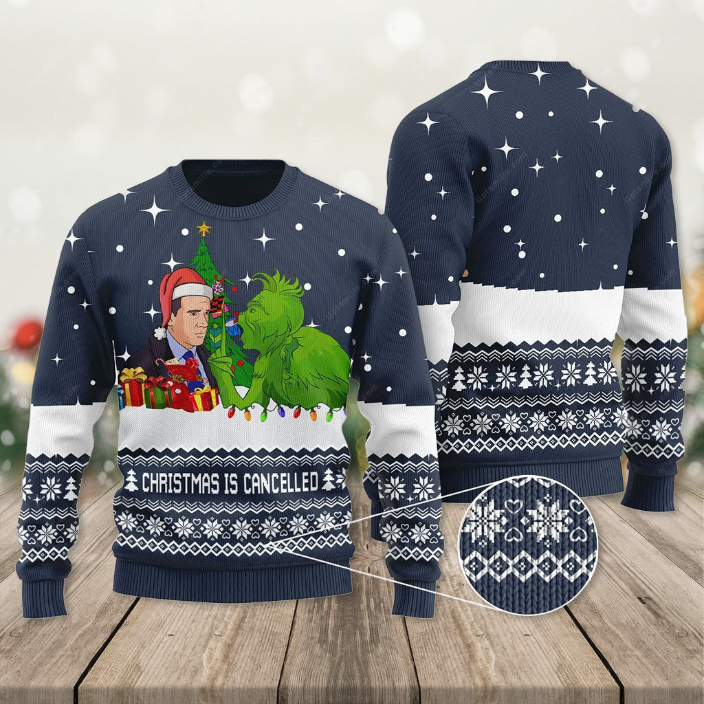 The Office Ugly Christmas Sweater, Michael Scott Grinch Ugly Christmas Sweater 3D, Presents For Christmas