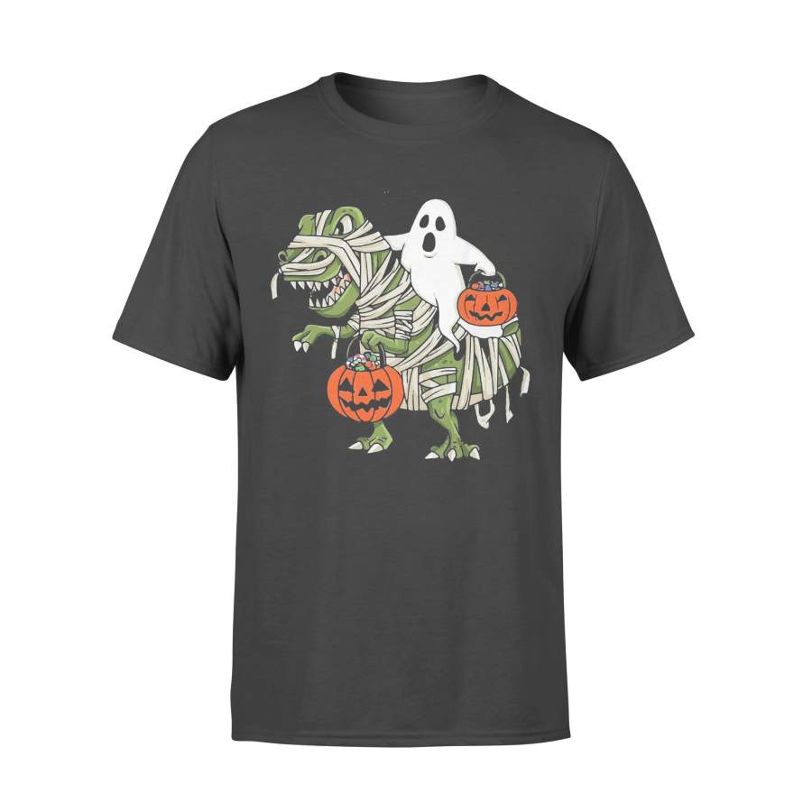 Dinosaur T-Rex Ghost Halloween Pumpkin T-shirt