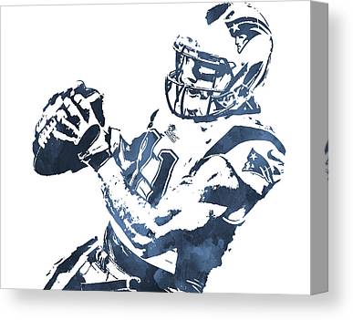 Julian Edelman New England Patriots Pixel Art 51 Joe Hamilton Canvas Print