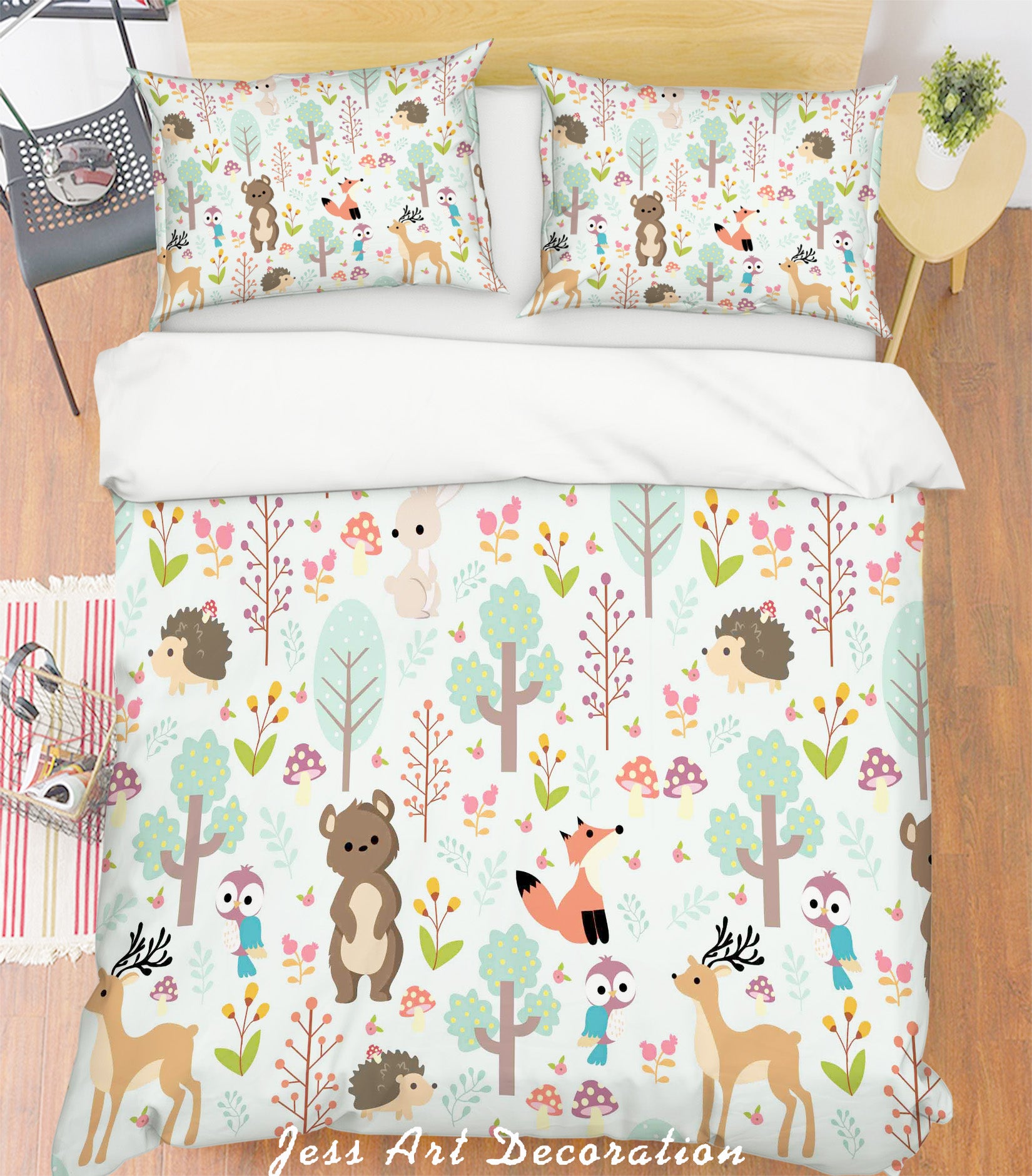 3D Cartoon Forest Animal Quilt Cover Set Bedding Set Pillowcases  4