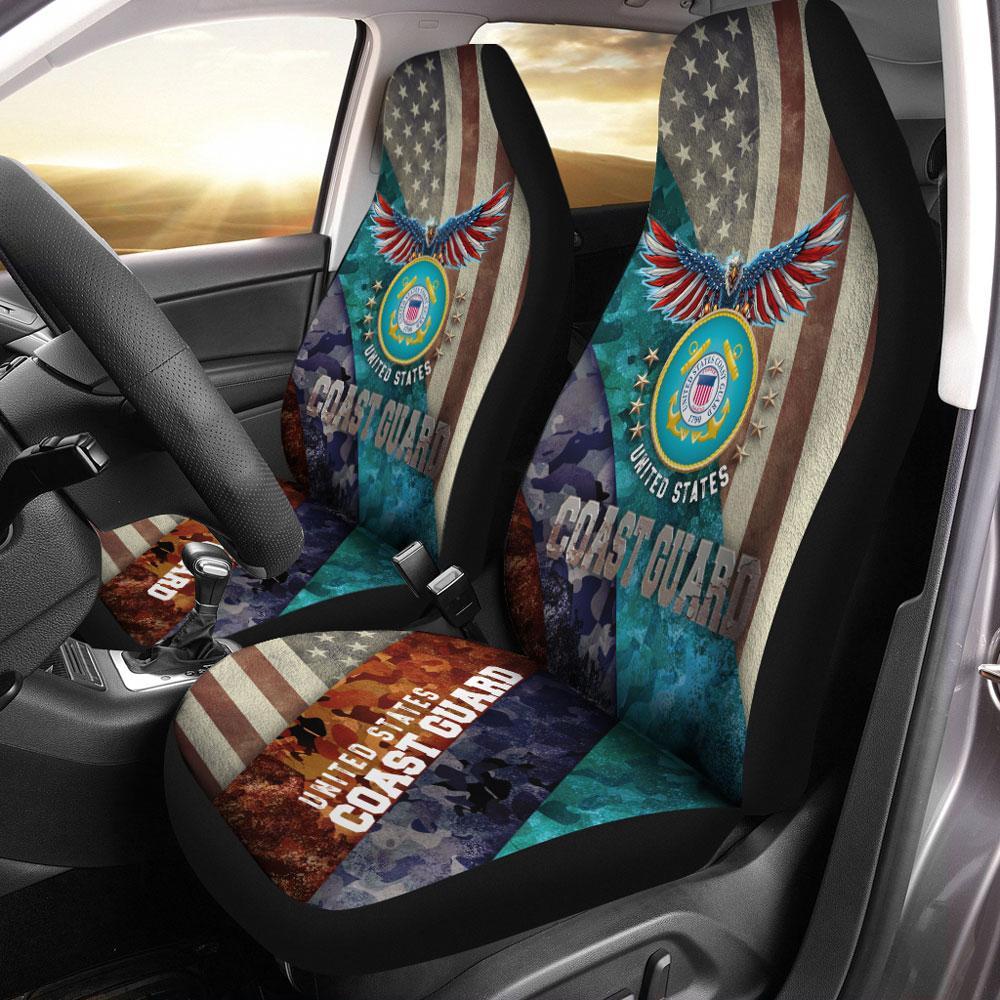 United States Coast Guard Car Seat Covers Custom US Armed Forces