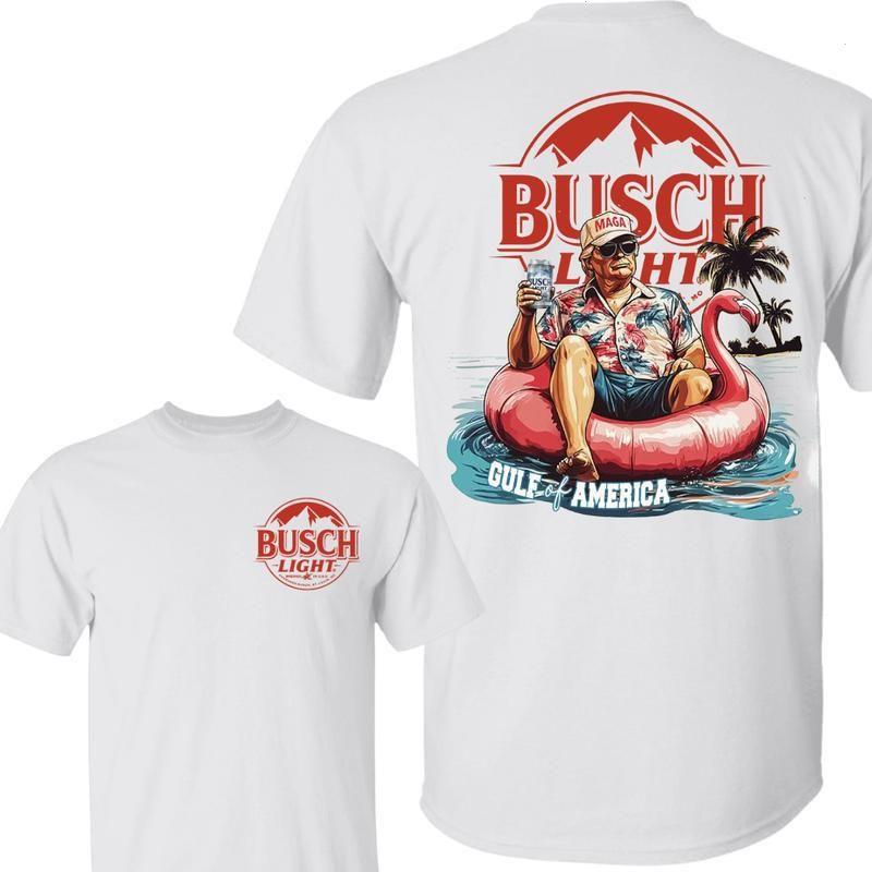 Busch Light Gulf of America Vintage Beer Lover’s T-Shirt, Classic Summer Beach Tee for Men and Women, Casual Graphic Top