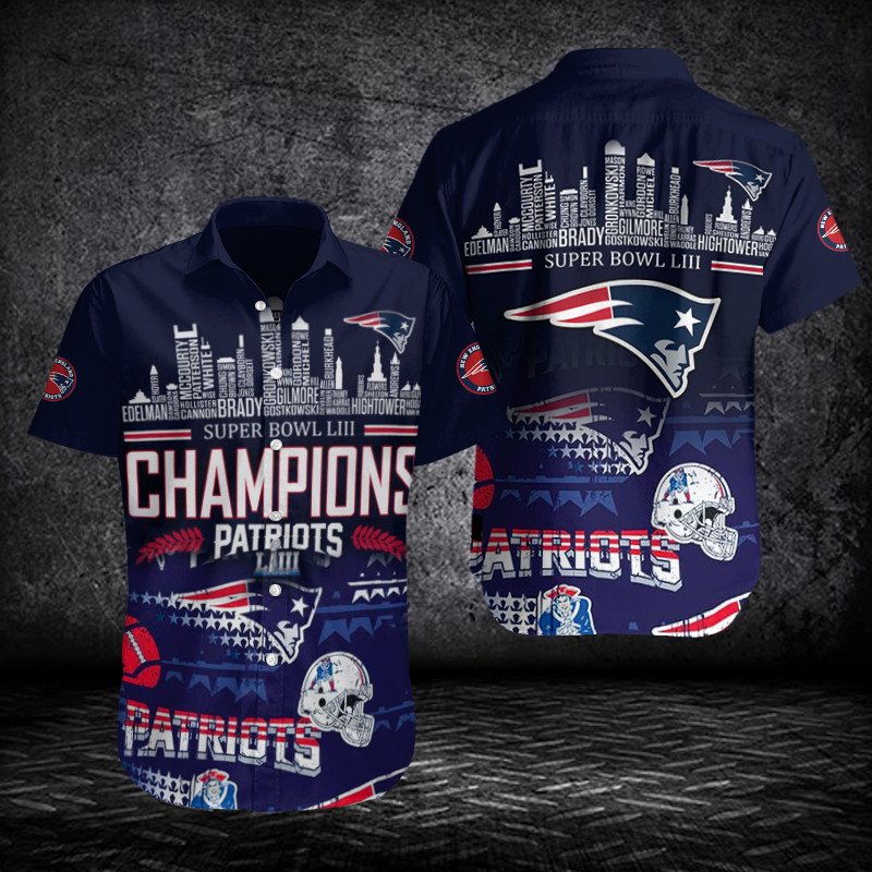 New England Patriots Button Shirt Bg771