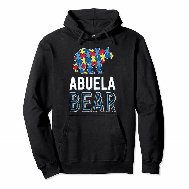 Abuela Bear World Autism Awareness Day Family Puzzle Piece Pullover Hoodie