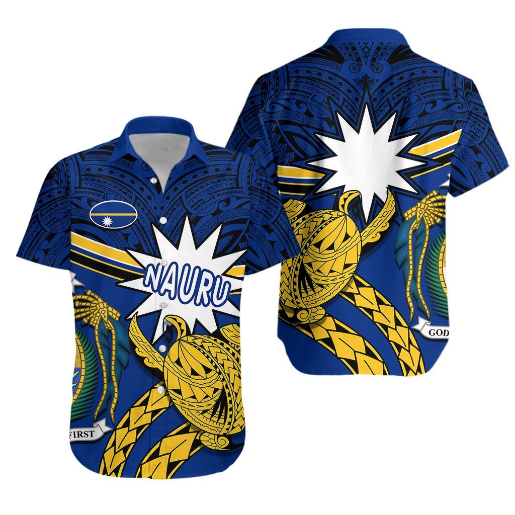 Nauru Rugby Hawaii Shirt Version Turtle Polynesian Ha40124