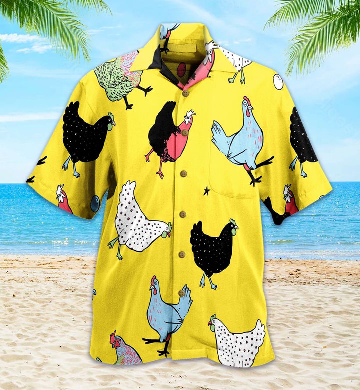 Chicken Yellow Vintage Hawaii Shirt Ha36148