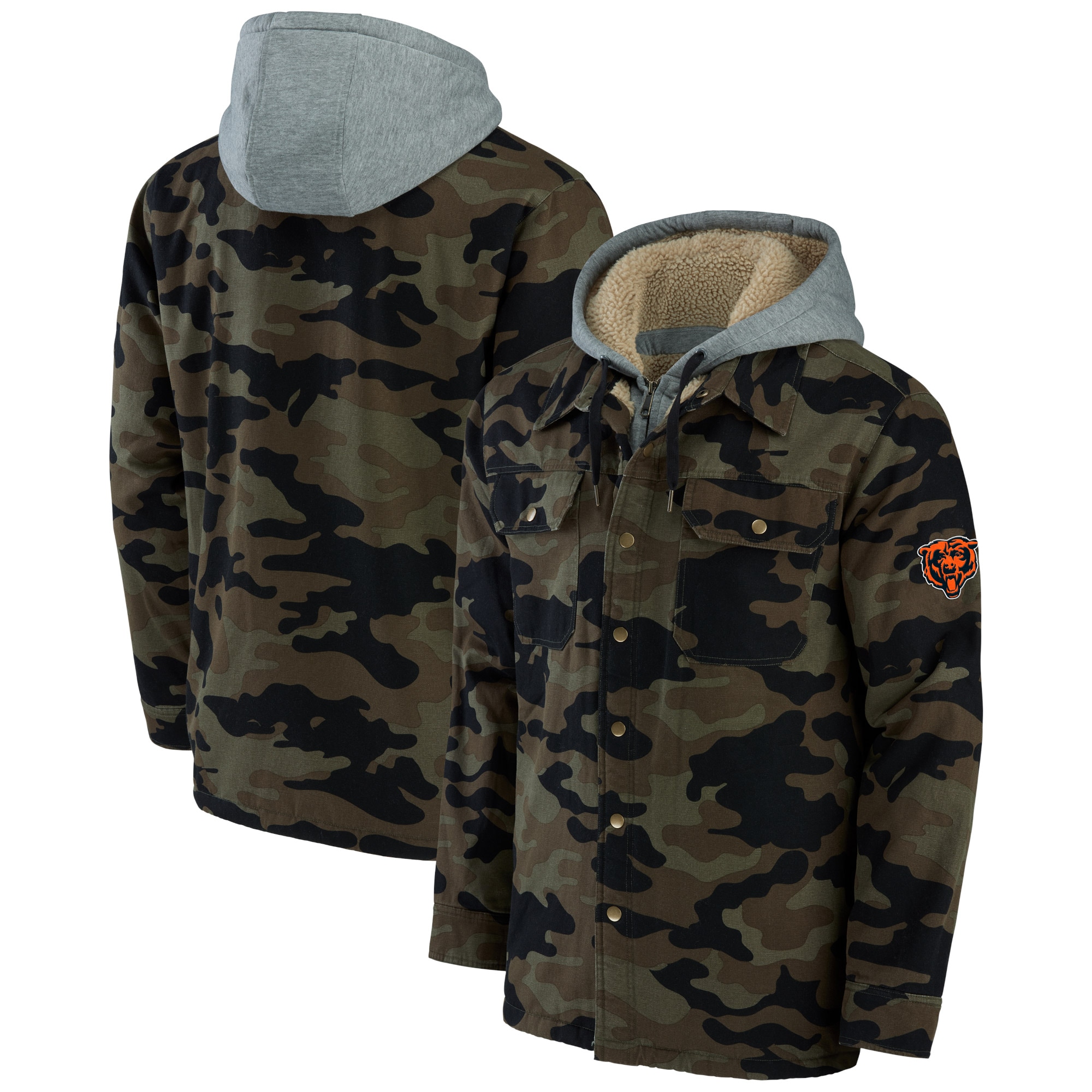 Chicago Bears NFL X Darius Rucker Collection By Canvas Full-zip Hoodie – Camo