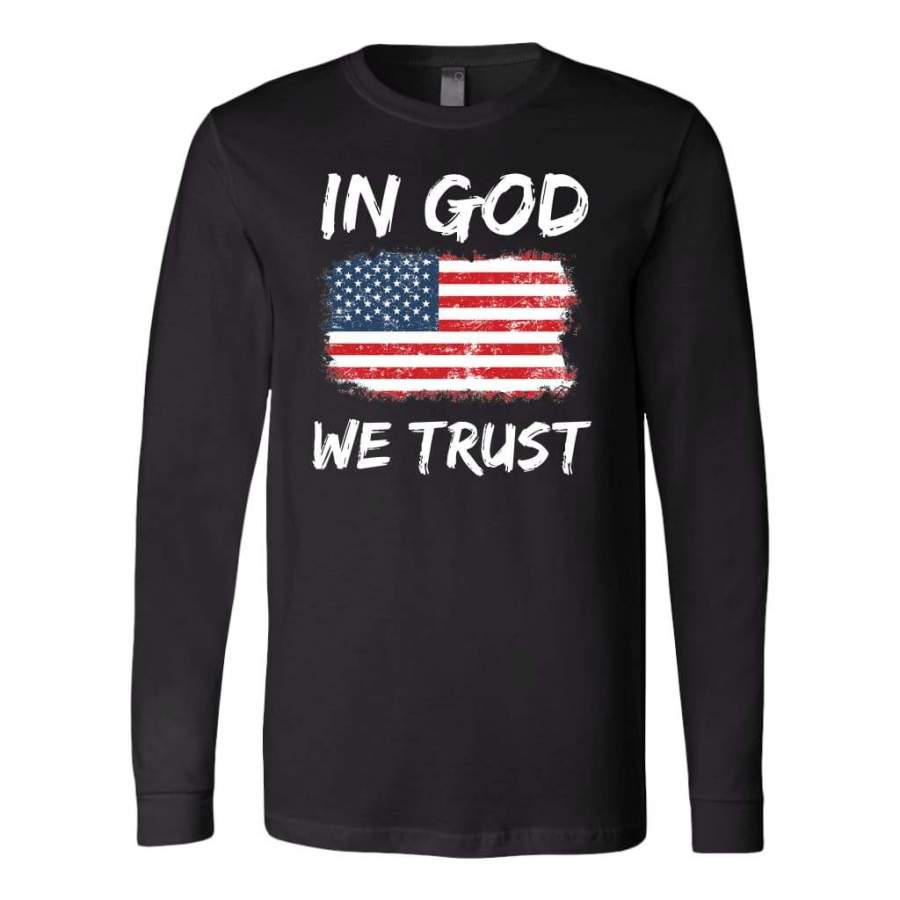 In God we trust American flag long sleeve shirt