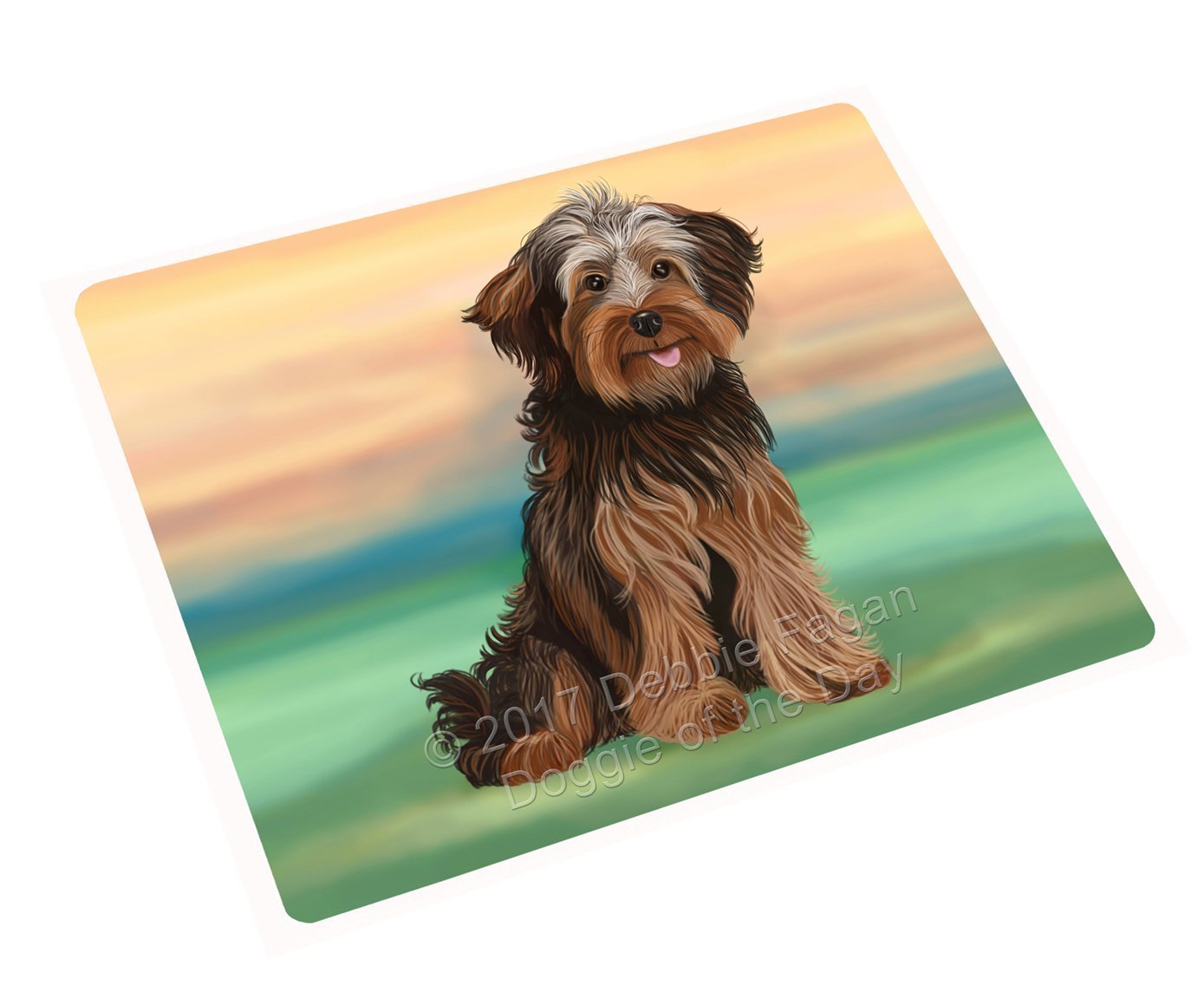 Yorkipoo Dog Art Portrait Print Woven Throw Sherpa Plush Fleece Blanket