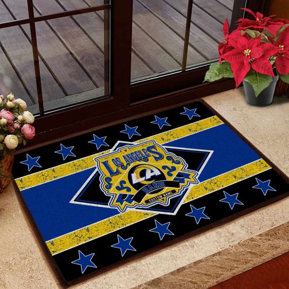 Los Angeles Rams Vintage Design Classic Custom Name Entrance Doormat Rug