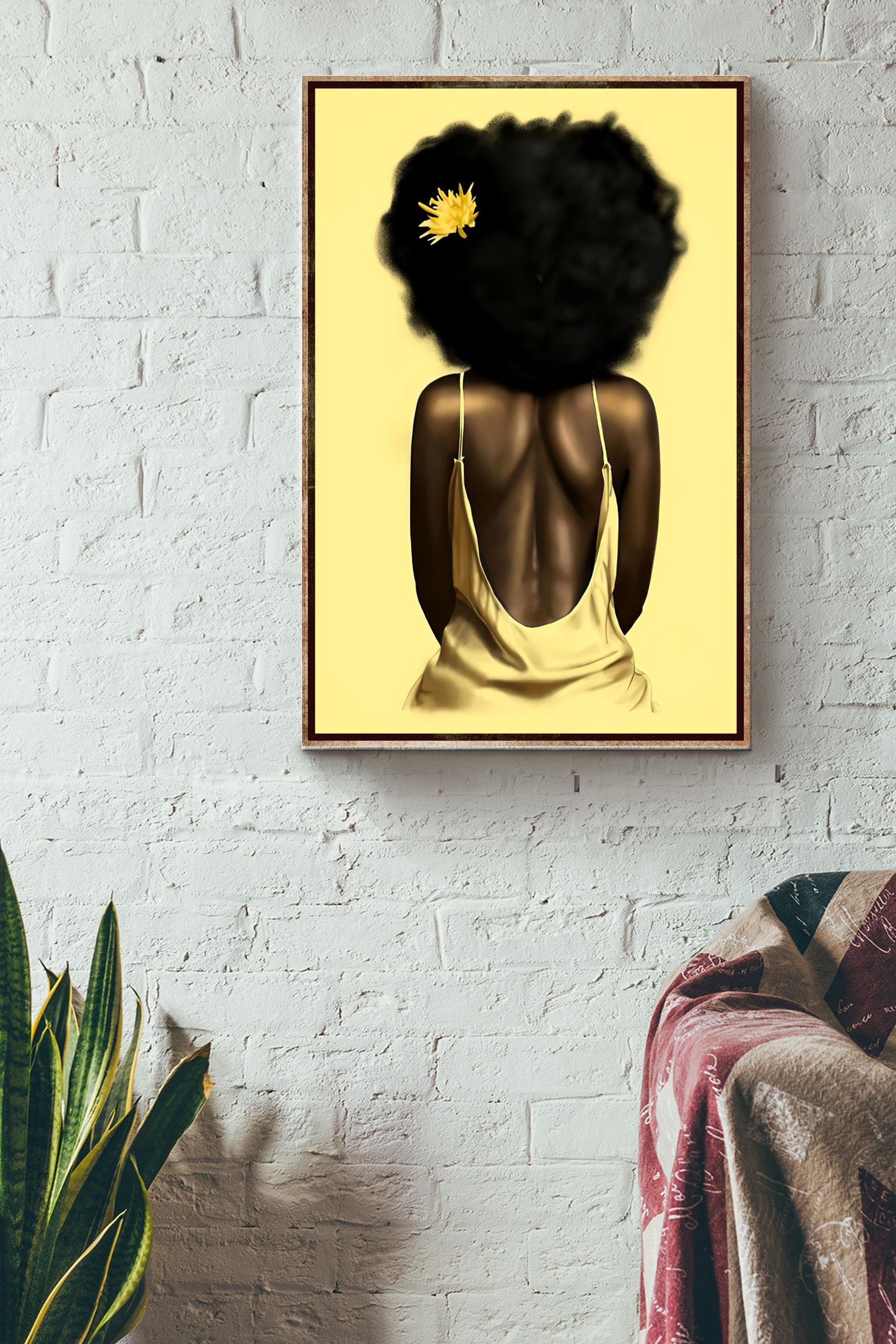 Black Girl Poster – Home Decor Wall Art – Gift For Black Live Matter Advocate, African Friend, Gender Equality Advocate Wrapped Canvas