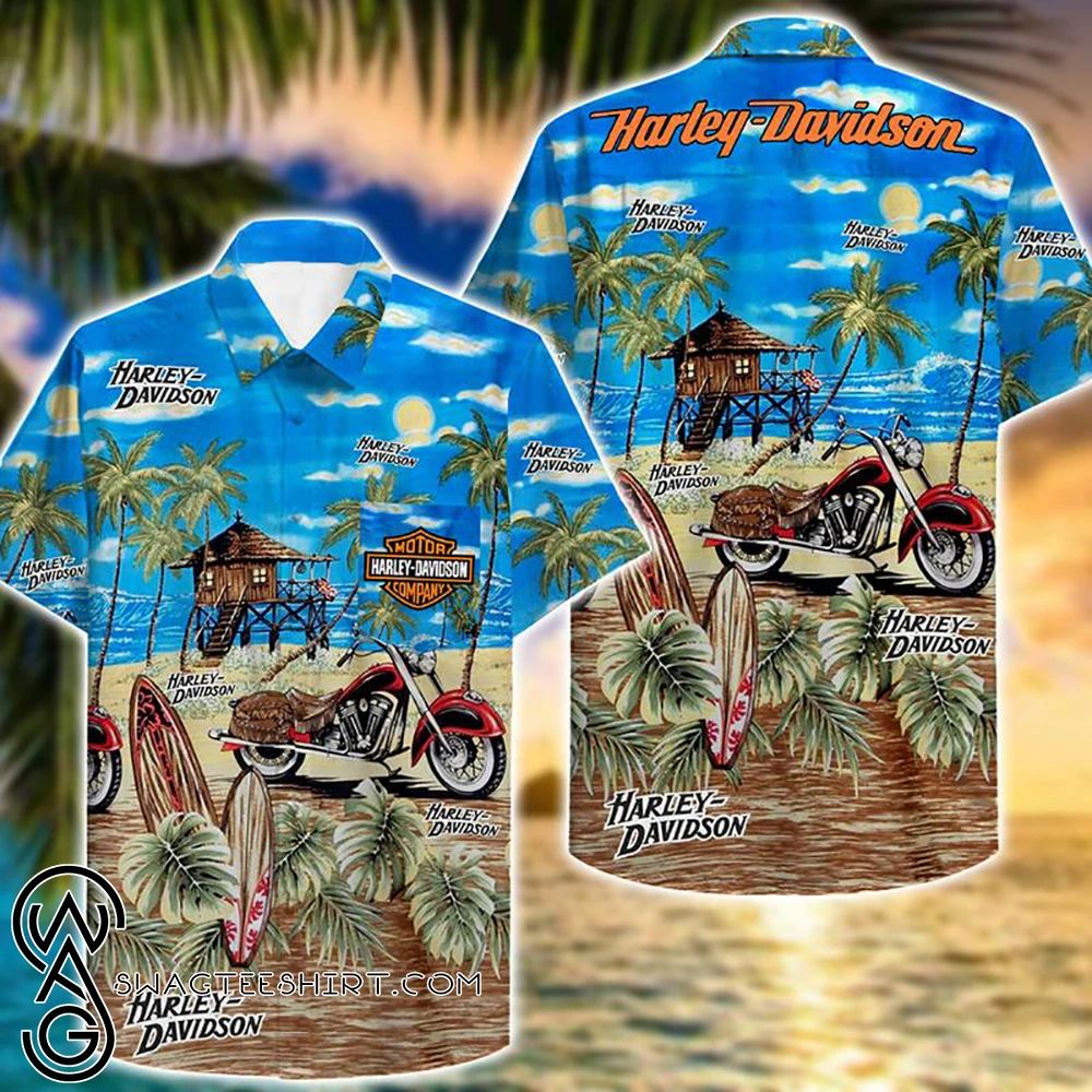 Tropical Harley-Davidson Motorcycles Hawaiian Shirt – Hot Item