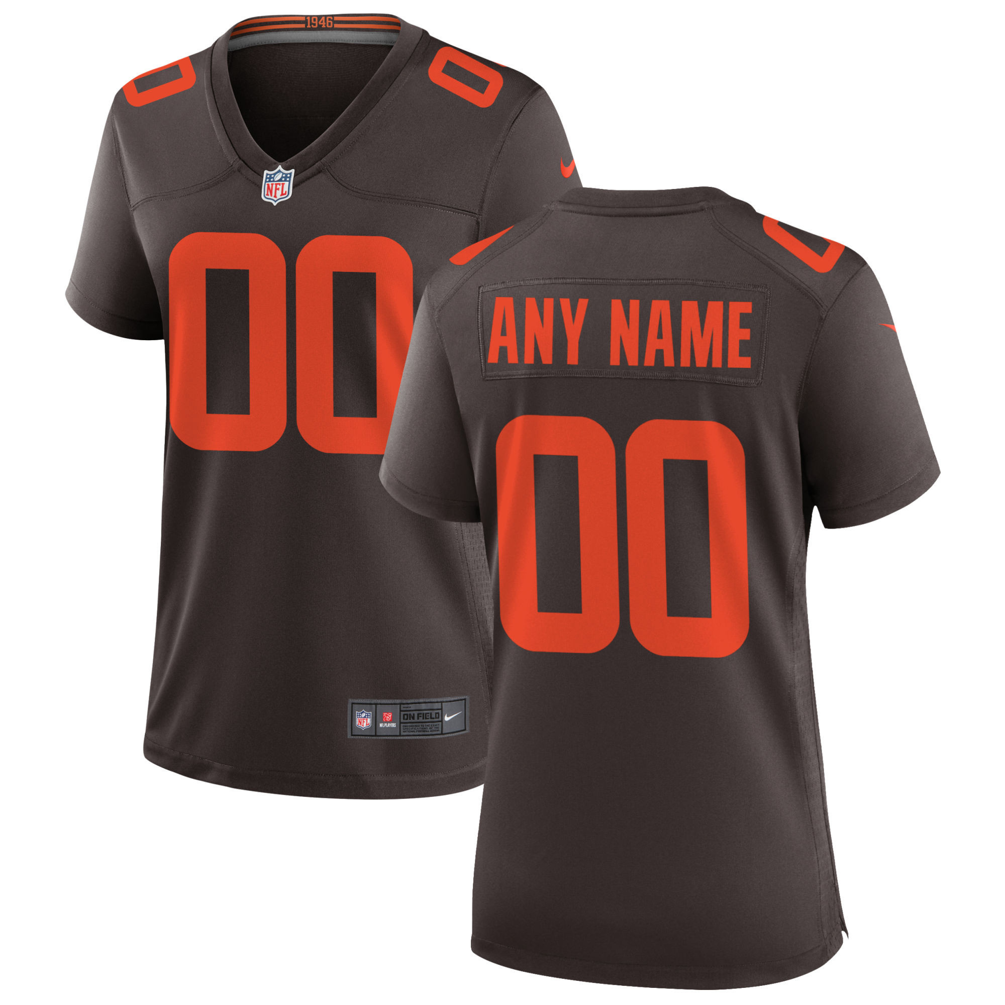 Cleveland Browns Womens Alternate Custom Game Jersey – Brown Custom Jerseys NFL