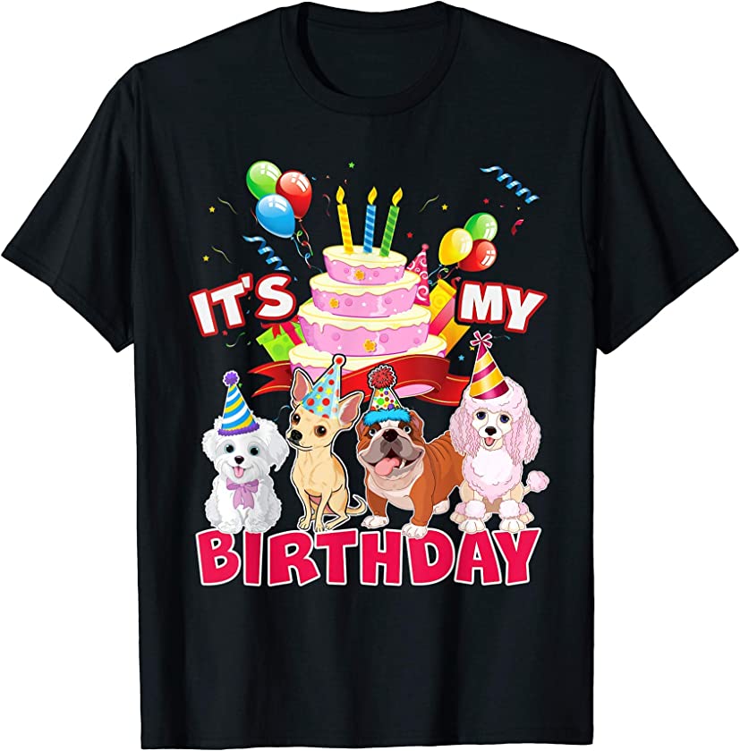 Cute It’s My Birthday Dog and Puppy Theme Party Day Costume T-Shirt