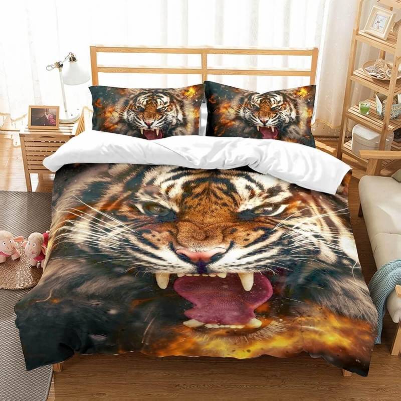 3D Customize Tiger Bedding Set Duvet Cover Set Bedroom Set Bedlinen