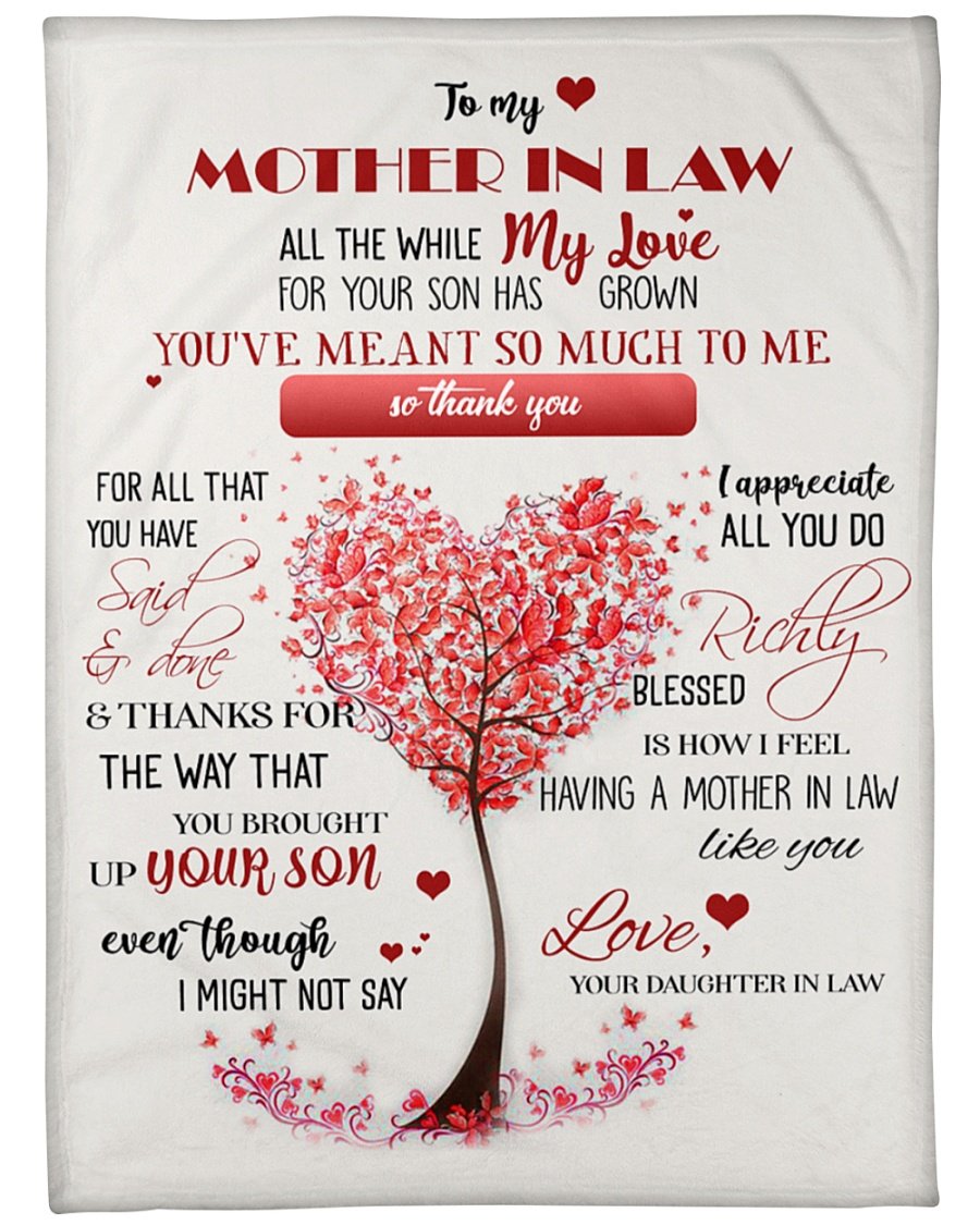 To My Mother In Law All The While My Love Fleece Blanket – Quilt Blanket, Quarantine Mother S Day Gift, Mother S Day Gift From Daughter In Law To Mom, Home Decor Bedding Couch Sofa Soft And Comfy Cozy