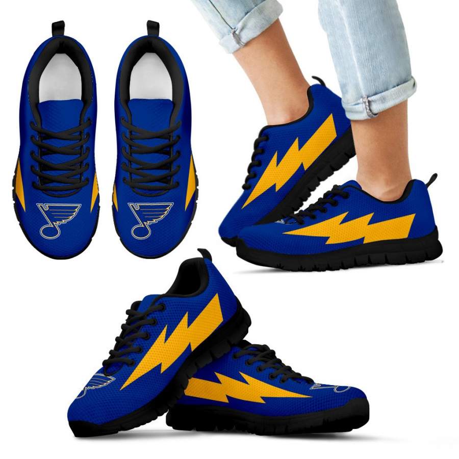 Interesting St. Louis Blues Sneakers Thunder Lightning Amazing Logo