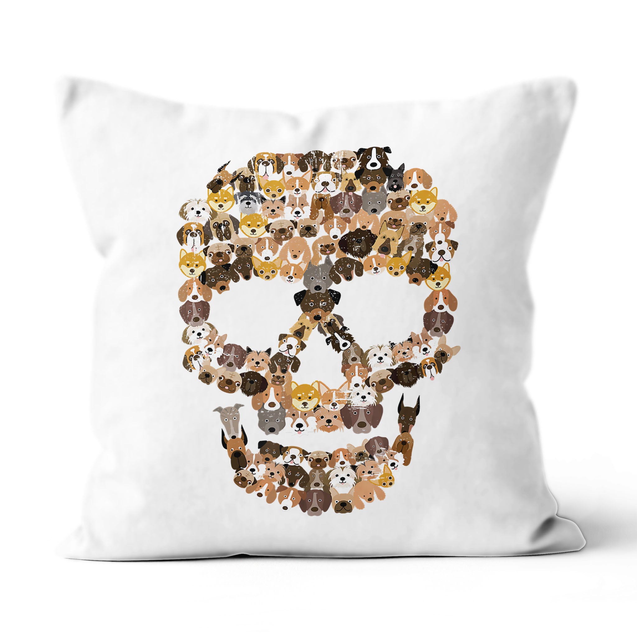 Dog Skull Creepy Puppy Skeleton – Suede Pillow