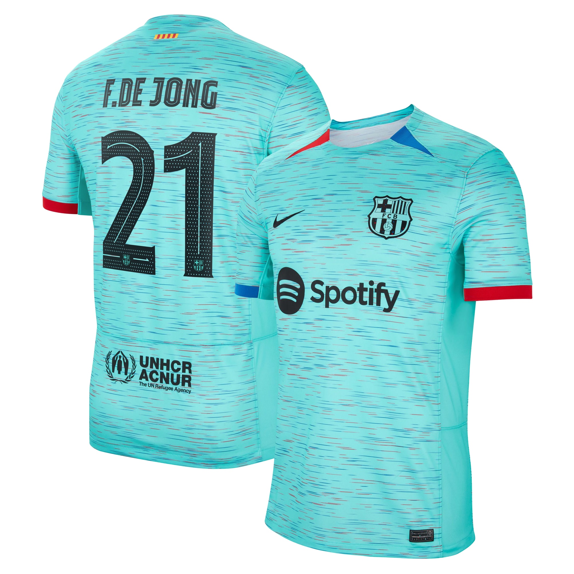 Frenkie de Jong Barcelona 2023/24 Third Replica Jersey – Aqua