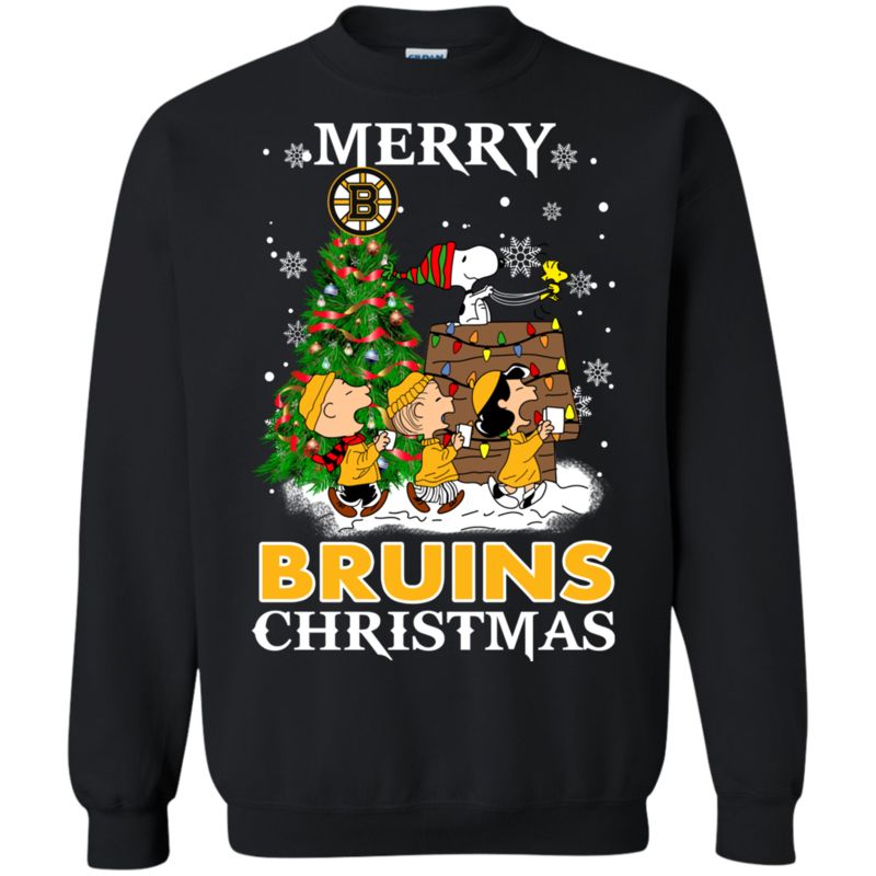 Merry Boston Bruins Christmas Snoopy Ugly Sweater Style Shirts