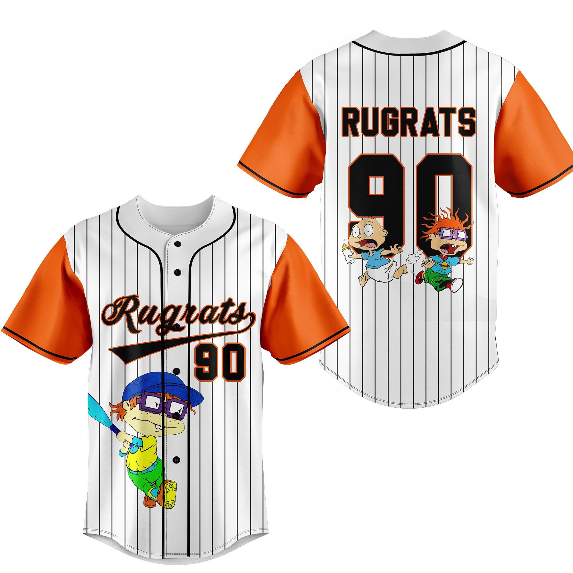 Custom Number Rugrats Playing Baseball Jersey