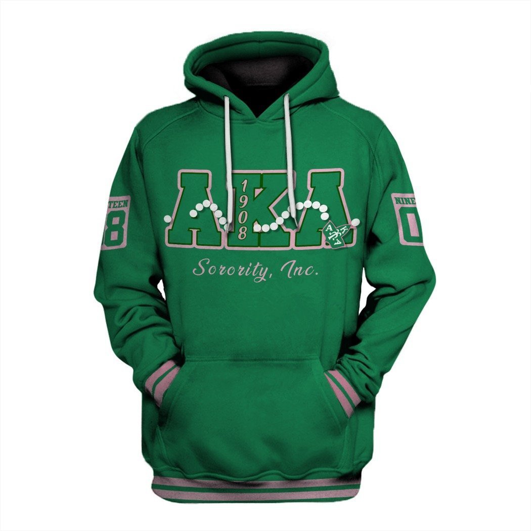 Greek Life Hoodie – Alpha Kappa Alpha Pearls Green Hoodie