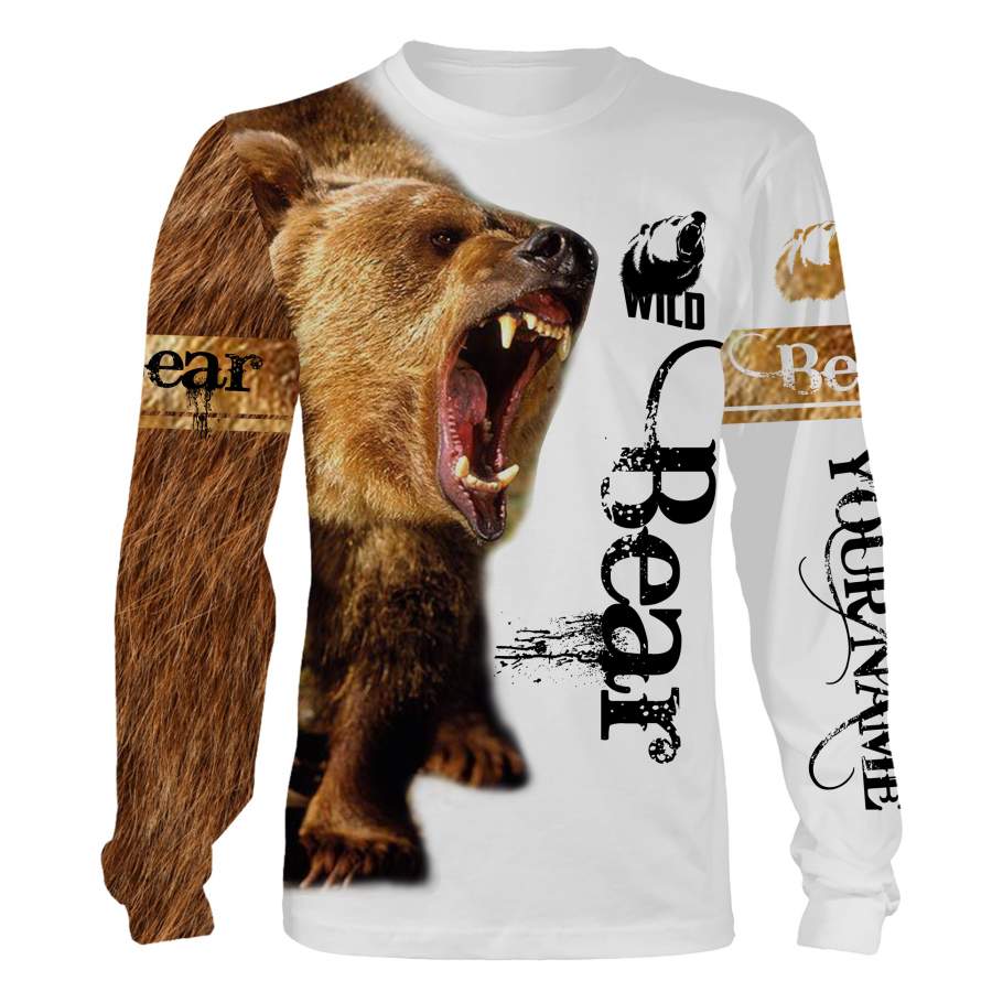 Wild Bear Hunting Custom Name 3D All over print shirts – personalized bear hunting apparel gifts for Adult and Kid – NQS761