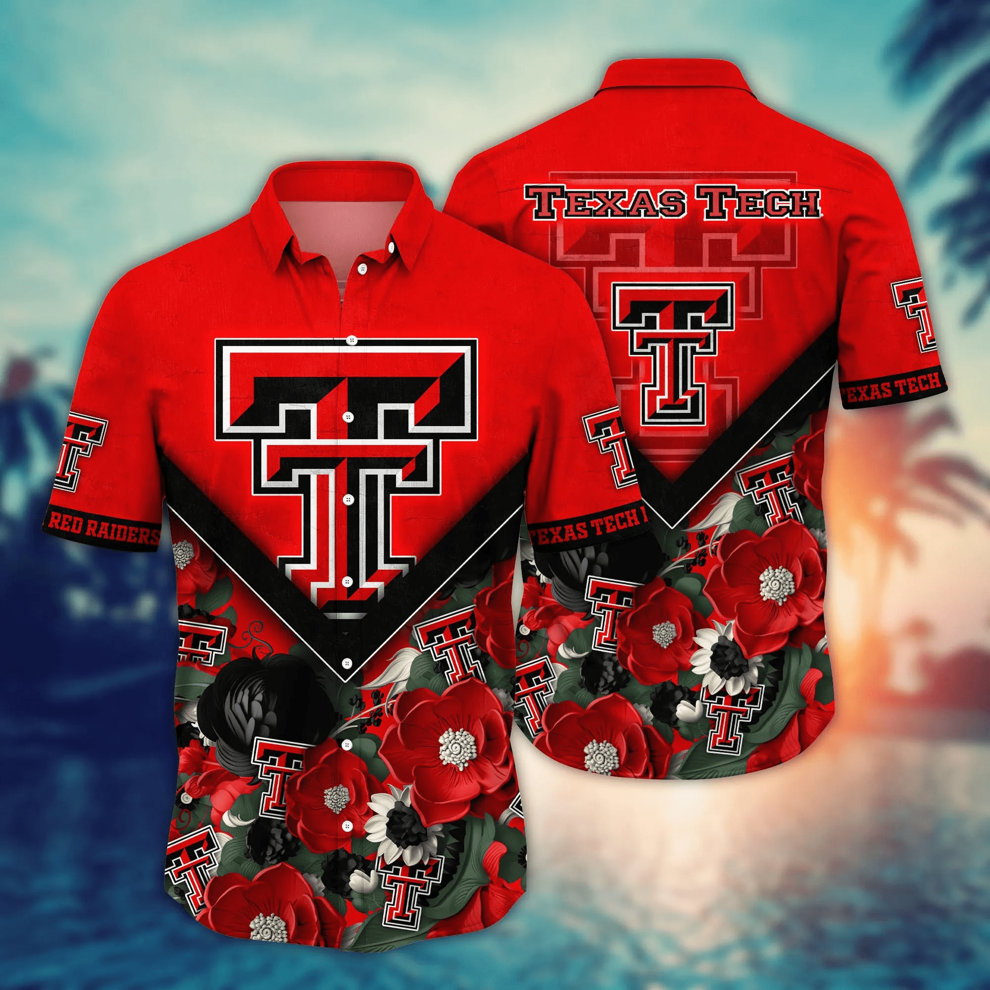 Texas Tech Red Raiders NCCA Hawaiian Shirt Custom Vacation Spots Aloha Shirt