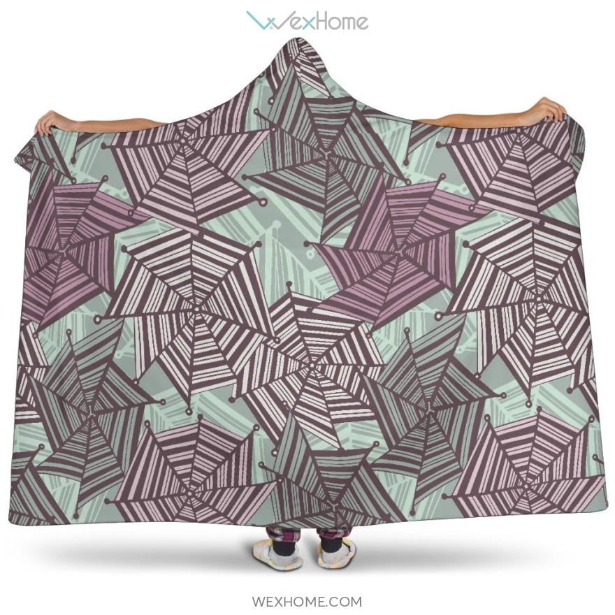 Spider Web Cobweb Design Color Pattern Hooded Blanket