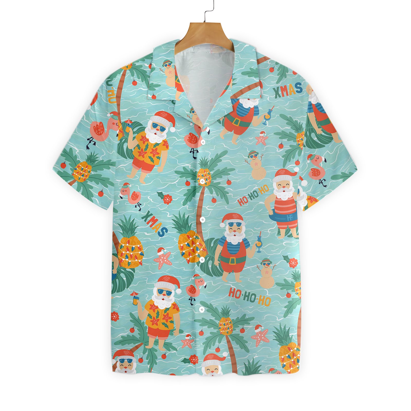 Pineapple With Santa Claus On Sea Beach 2710 Hawaii Shirt Ha40653