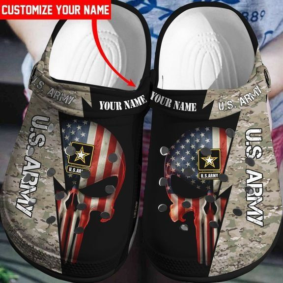 Personalized Veterans Us Army Print Crocband Crocs Shoes