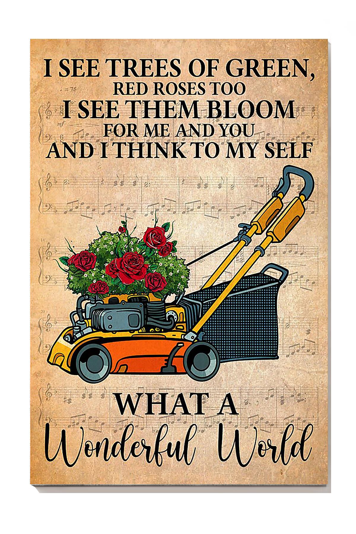 What A Wonderful World Lyrics Gardening Wall Art For Gardener Home Decor Wrapped Canvas