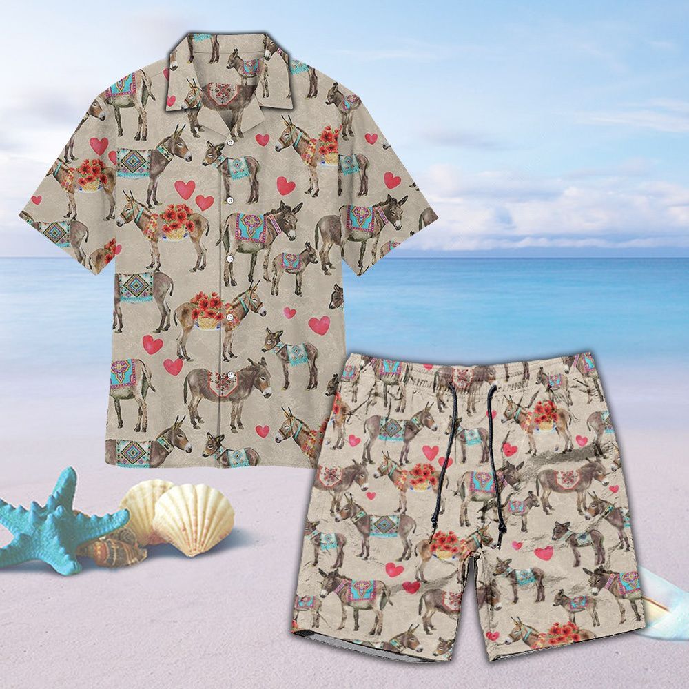 Donkey Unisex Hawaiian Shirt Beach Heart Hawaiian Ha87442