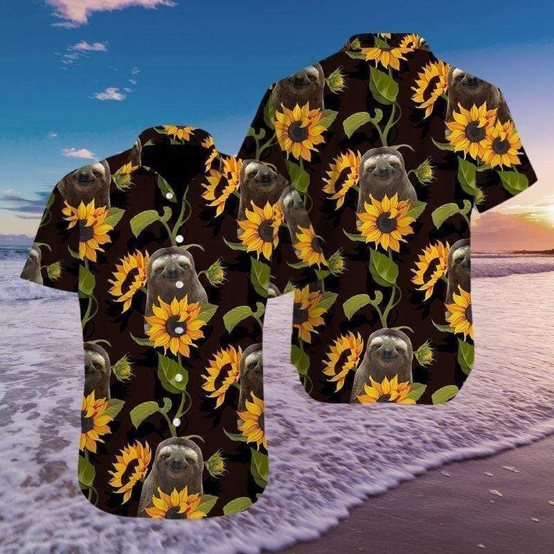 Hawaii Sloth With Sunflower Shirts Presents Ha108435