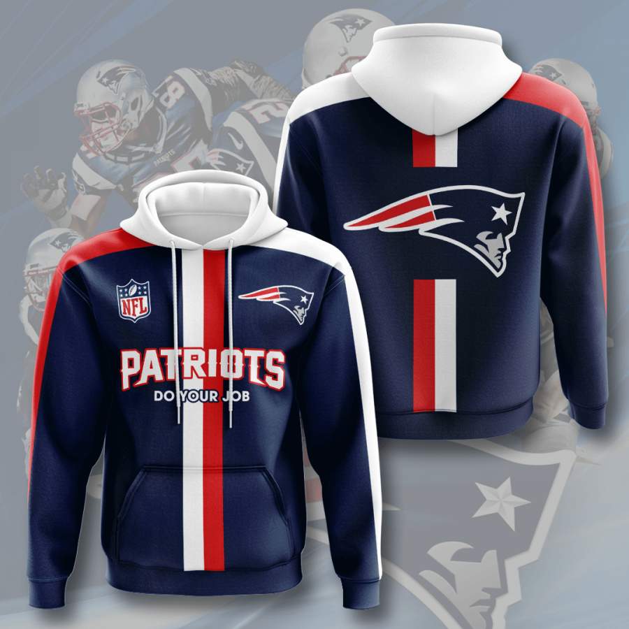 New England Patriots 3D Printed Hooded Pocket Pullover Hoodie