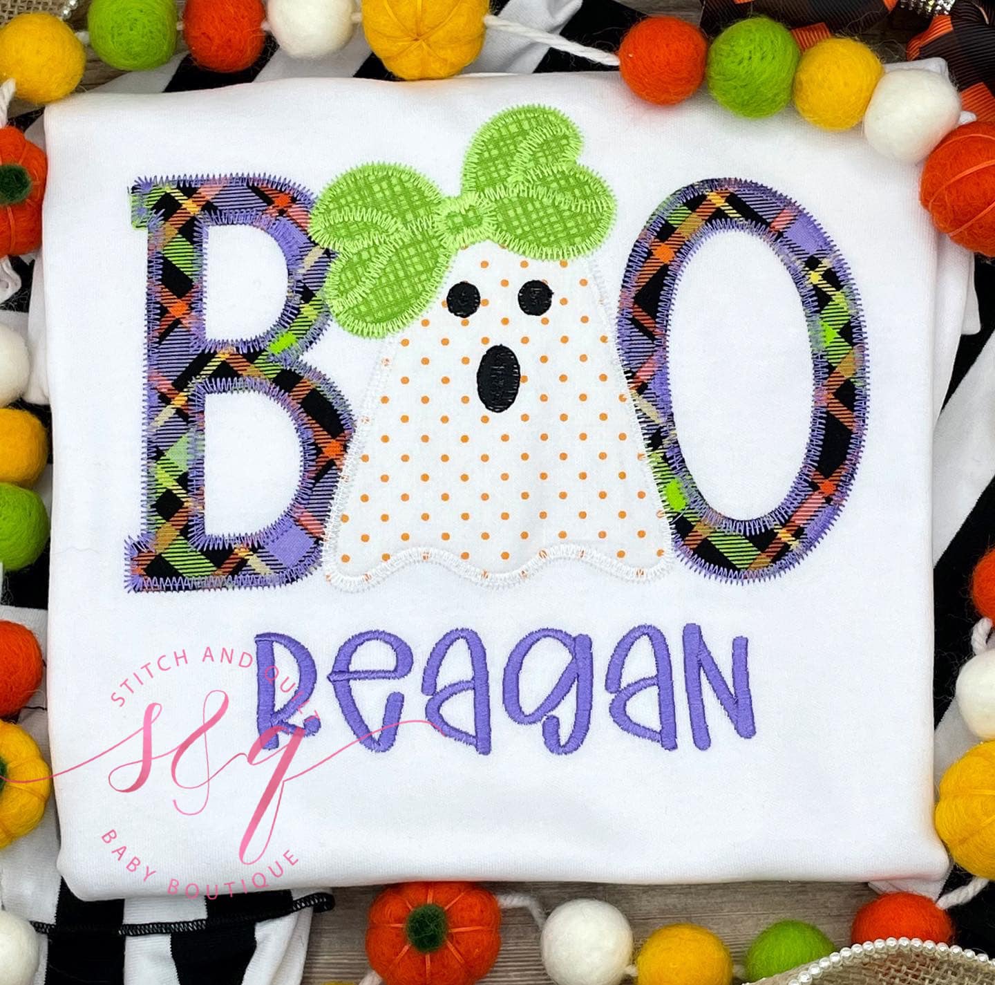 Girl'S Halloween Outfit, Boo With Ghost, Halloween Shirt, Halloween Outfit Babies, Halloween Outfit Girls,  Personalized Halloween Outfit