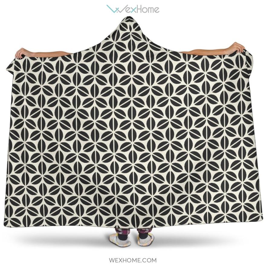 Coffee Bean Abstract Modern Pattern Hooded Blanket