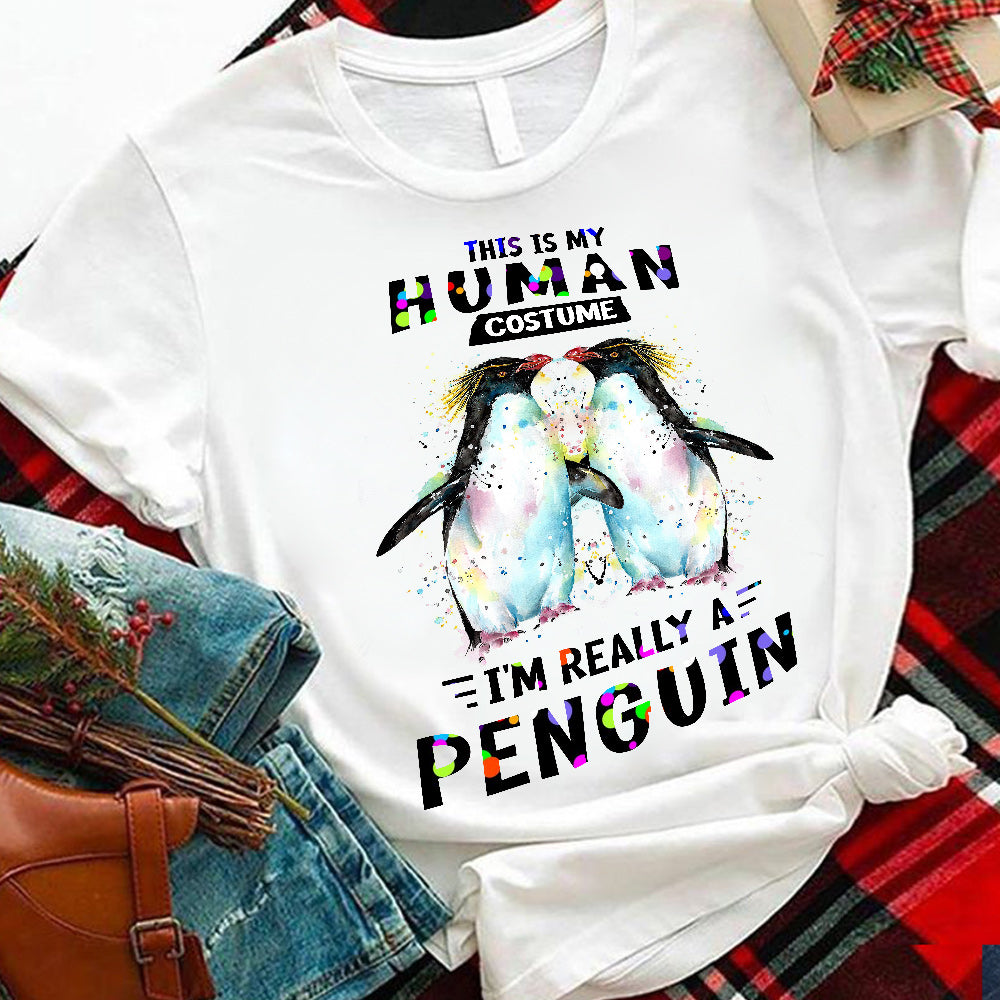 Penguin This Is My Human Costume Ttaz2610009Z Light Classic T Shirt