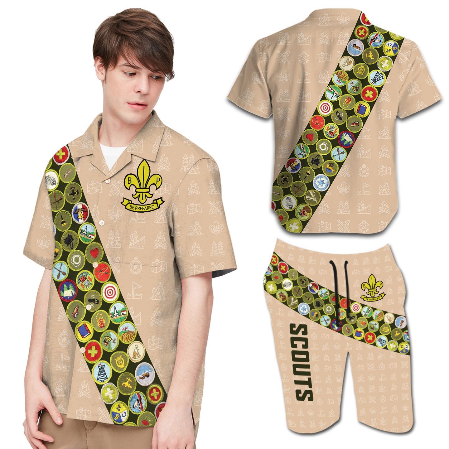 Beach Shirt Scouting With World Scout Emblem Men Hawaiian Shirt For Scouts